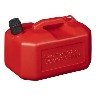 Jerrycan 10L in plastica rossa approvata dalle Nazioni Unite (modello basso)