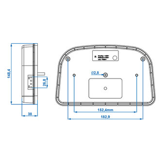 Fanale posteriore 7 funzioni 240x150mm LED destra