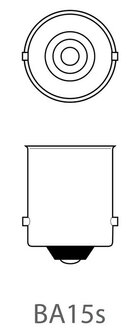 Lampada auto 12V 10W BA15s BA15s x10 pezzo