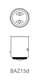 Lampada auto 12V 21/4W BAZ15d x 10 pezzi