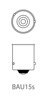 Lampada auto 12V 21W BAU15s arancione x10 pezzi