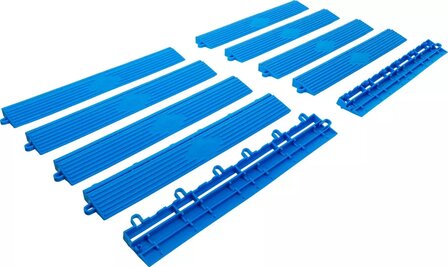 Set di elementi per bordi di piastrelle in plastica sistema a clic 400 x 55 x 15 mm 10 pz