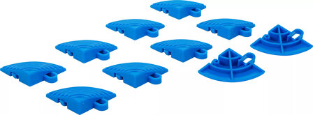 Set di elementi d&#039;angolo per piastrelle in plastica sistema a clic 57 x 57 x 18 mm 10 pz