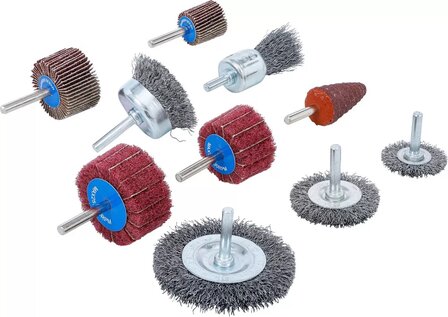 Set di spazzole e mole abrasive lamellari 10 pz