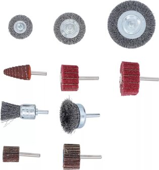 Set di spazzole e mole abrasive lamellari 10 pz