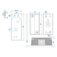 Luce anteriore rossa/bianca 92x42mm su supporto