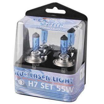 Luce Laser Blu 12V 55W 55W H7 2 pezzi in scatola