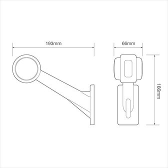 Luce di posizione anteriore 12/24V rosso/bianco 166x193mm LED sinistra