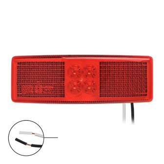 Lampada di segnalazione 12/24V rosso 110x40mm LED 110x40mm