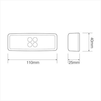 Lampada di segnalazione 12/24V rosso 110x40mm LED 110x40mm