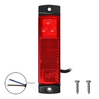 Lampada di segnalazione 12/24V rosso 126x30mm LED 126x30mm