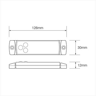 Lampada di segnalazione 12/24V rosso 126x30mm LED 126x30mm