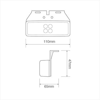 Lampada di segnalazione 12/24V rosso 110x40mm LED 110x40mm con supporto