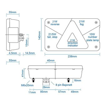 Fanale posteriore Aspock Multipoint V sinistro