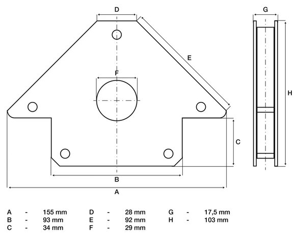 Morsetto magnetico per saldatura 20 kg