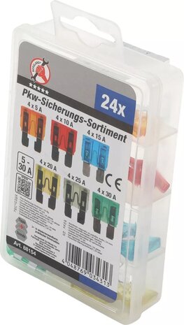 Assortimento fusibili autovetture 24 pz