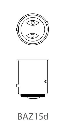 Lampada auto 12V 21/4W BAZ15d x 10 pezzi