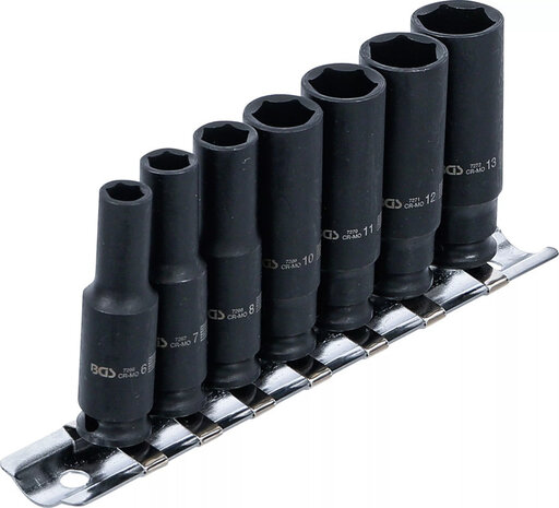 Set di bussole esagonali profonde (1/4) 6 - 13 mm 7 pz