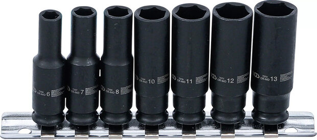 Set di bussole esagonali profonde (1/4) 6 - 13 mm 7 pz