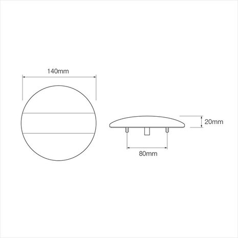 Fanale posteriore 12/24V 3 funzioni 140mm STF LED STF da 140mm