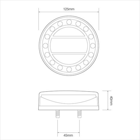 Fanale posteriore 12/24V 4 funzioni 125mm