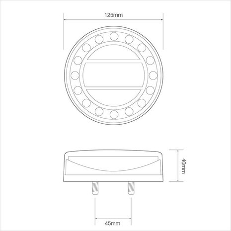 Fanale posteriore 12/24V 4 funzioni 125mm