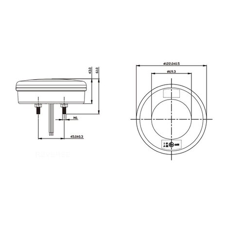 Fanale posteriore 3 funzioni 122mm 24LED