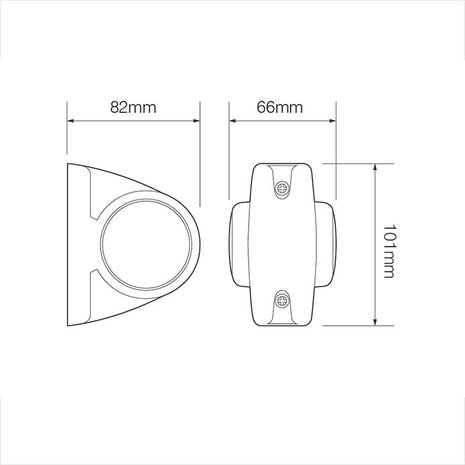 Luce di posizione anteriore 12/24V rosso/bianco/arancione 101x82mm LED