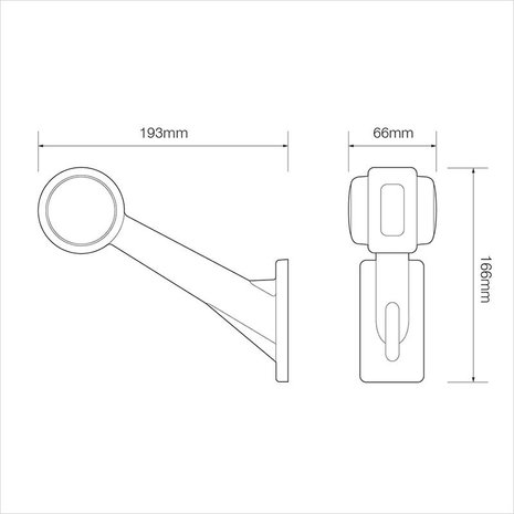 Luce di posizione anteriore 12/24V rosso/bianco 166x193mm LED sinistra