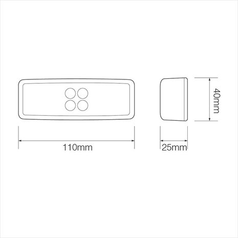 Lampada di segnalazione 12/24V rosso 110x40mm LED 110x40mm