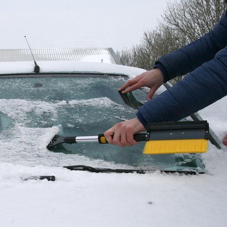 Spazzola da neve con tergivetro e raschiaghiaccio + manico telescopico