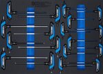 Modulo per carrelli portautensili 3/3: serie di cacciaviti con impugnatura a T esagono interno, profilo a T (per Torx) 18 pz