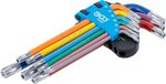 Serie di chiavi ad angolo multicolore profilo a T (per Torx) con alesatura T10 - T50 9 pz