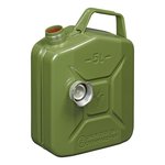 Tanica di benzina di metallo verde da 5L con tappo a vite magnetico approvazione ONU e TUV/GS