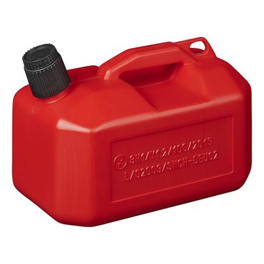 Jerrycan 5L in plastica rossa approvata dalle Nazioni Unite (modello basso)