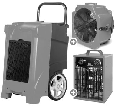 Asciugatrice Pack BDE95 + ventilatore MV500PPL + soffiante ad aria calda WEL33
