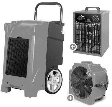 Asciugatrice Pack BDE95 + ventilatore MV500PPL + soffiante ad aria calda WEL33