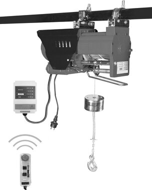 Paranco a fune 230V con telecomando senza fili