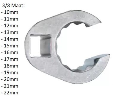 Chiavi ad anello aperte a piede di porco 3/8