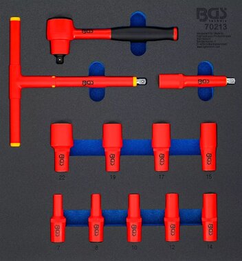 Modulo per carrelli portautensili 2/3: Serie di bussole per elettricisti (3/8) 7 - 22 mm 12 pz