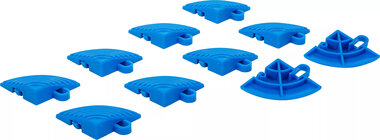 Set di elementi d'angolo per piastrelle in plastica sistema a clic 57 x 57 x 18 mm 10 pz