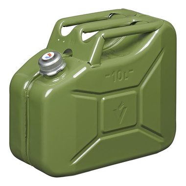 Jerrycan 10L verde metallo con tappo a vite magnetico