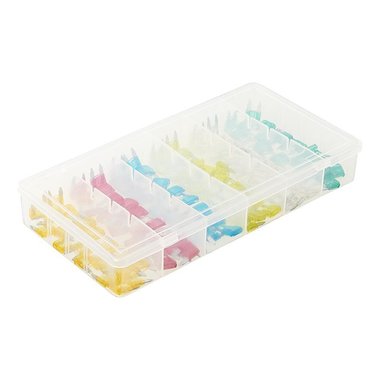 Mini fusibili assortiti 120 pezzi in scatola di plastica